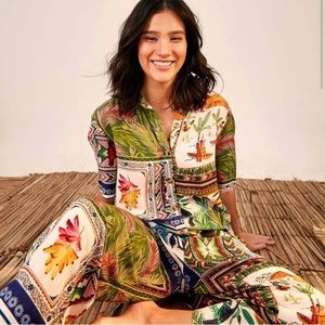 Farm Rio Mixed Scarves Jumpsuit